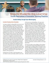 Ensure Students Are Learning: Faculty Descriptions of Innovative Teaching Practices: Iterative Writing Through Paper Workshopping