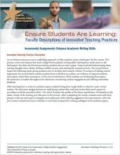 Ensure Students Are Learning: Faculty Descriptions of Innovative Teaching Practices: Incremental Assignments Enhance Academic Writing Skills