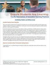 Ensure Students Are Learning: Faculty Descriptions of Innovative Teaching Practices: Scaffolding Citations and Writing Essays