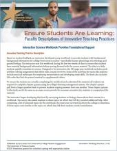 Ensure Students Are Learning: Faculty Descriptions of Innovative Teaching Practices: Interactive Science Workbook Provides Foundational Support