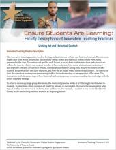 Ensure Students Are Learning: Faculty Descriptions of Innovative Teaching Practices: Linking Art and Historical Context