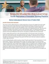 Ensure Students Are Learning: Faculty Descriptions of Innovative Teaching Practices: Mastery Grading Approach Removes Sense of Penalty in Math