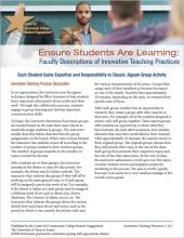 Ensure Students Are Learning: Faculty Descriptions of Innovative Teaching Practices: Each Student Gains Expertise and Responsibility in Classic Jigsaw Group Activity