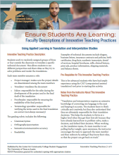Ensure Students Are Learning: Faculty Descriptions of Innovative Teaching Practices: Using Applied Learning in Translation and Interpretation Studies