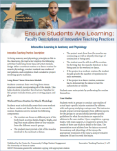 Ensure Students Are Learning: Faculty Descriptions of Innovative Teaching Practices: Interactive Learning in Anatomy and Physiology