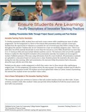Ensure Students Are Learning: Faculty Descriptions of Innovative Teaching Practices: Building Presentation Skills Through Project-Based Learning and Peer Review