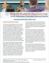 Ensure Students Are Learning: Faculty Descriptions of Innovative Teaching Practices: Contextualized Writing With Feedback Loops