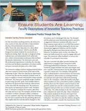 Ensure Students Are Learning: Faculty Descriptions of Innovative Teaching Practices: Professional Practice Through Role-Play