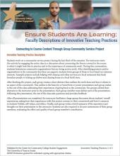 Ensure Students Are Learning: Faculty Descriptions of Innovative Teaching Practices: Connecting to Course Content Through Group Community Service Project