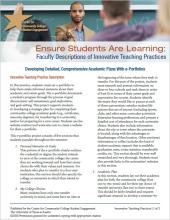 Ensure Students Are Learning: Faculty Descriptions of Innovative Teaching Practices: Developing Detailed, Comprehensive Academic Plans With e-Portfolios