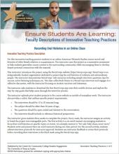 Ensure Students Are Learning: Faculty Descriptions of Innovative Teaching Practices: Recording Oral Histories in an Online Class