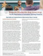 Ensure Students Are Learning: Faculty Descriptions of Innovative Teaching Practices: Study Guides and Jeopardy Based on Native American Ways of Learning