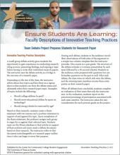 Ensure Students Are Learning: Faculty Descriptions of Innovative Teaching Practices: Team Debate Project Prepares Students for Research Paper