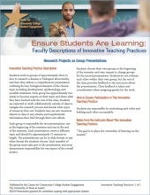 Ensure Students Are Learning: Faculty Descriptions of Innovative Teaching Practices: Research Projects as Group Presentations