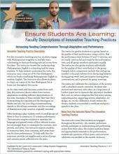 Ensure Students Are Learning: Faculty Descriptions of Innovative Teaching Practices: Increasing Reading Comprehension Through Adaptation and Performance