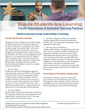 Ensure Students Are Learning: Faculty Descriptions of Innovative Teaching Practices: Dialectical Reasoning Through Iterative Writing in Psychology