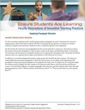 Ensure Students Are Learning: Faculty Descriptions of Innovative Teaching Practices: Analyzing Paragraph Structure