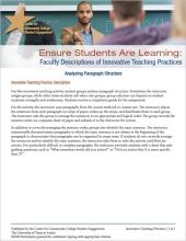 Ensure Students Are Learning: Faculty Descriptions of Innovative Teaching Practices: Analyzing Paragraph Structure