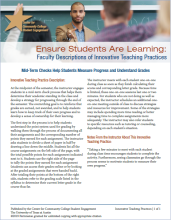 Ensure Students Are Learning: Faculty Descriptions of Innovative Teaching Practices: Mid-Term Checks Help Students Measure Progress and Understand Grades