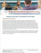 Ensure Students Are Learning: Faculty Descriptions of Innovative Teaching Practices: Whiteboard Exercises Allow for Accountability and Prompt Feedback