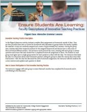 Ensure Students Are Learning: Faculty Descriptions of Innovative Teaching Practices: Flipped Class: Interactive Grammar Lessons
