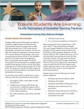Ensure Students Are Learning: Faculty Descriptions of Innovative Teaching Practices: Contextualized Learning Using Rhetorical Strategies