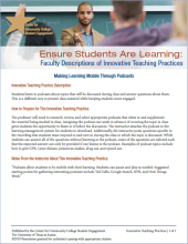 Ensure Students Are Learning: Faculty Descriptions of Innovative Teaching Practices: Making Learning Mobile Through Podcasts