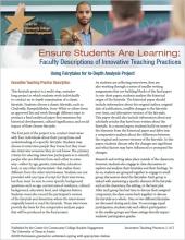 Ensure Students Are Learning: Faculty Descriptions of Innovative Teaching Practices: Using Fairytales for In-Depth Analysis Project