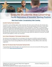 Ensure Students Are Learning: Faculty Descriptions of Innovative Teaching Practices: Word Cloud Creation: Conceptualizing Public Speaking