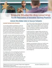 Ensure Students Are Learning: Faculty Descriptions of Innovative Teaching Practices: Instructor Offers Multiple Outlets for Classroom Participation