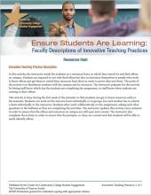 Ensure Students Are Learning: Faculty Descriptions of Innovative Teaching Practices: Resources Hunt