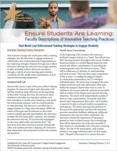 Ensure Students Are Learning: Faculty Descriptions of Innovative Teaching Practices: Real World Law Enforcement Training Strategies to Engage Students