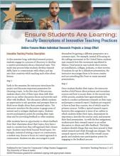 Ensure Students Are Learning: Faculty Descriptions of Innovative Teaching Practices: Online Forums Make Individual Research Projects a Group Effort