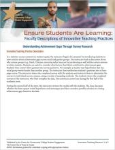 Ensure Students Are Learning: Faculty Descriptions of Innovative Teaching Practices: Understanding Achievement Gaps Through Survey Research
