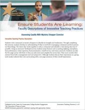 Ensure Students Are Learning: Faculty Descriptions of Innovative Teaching Practices: Assessing Quality With Mystery Shopper Exercises