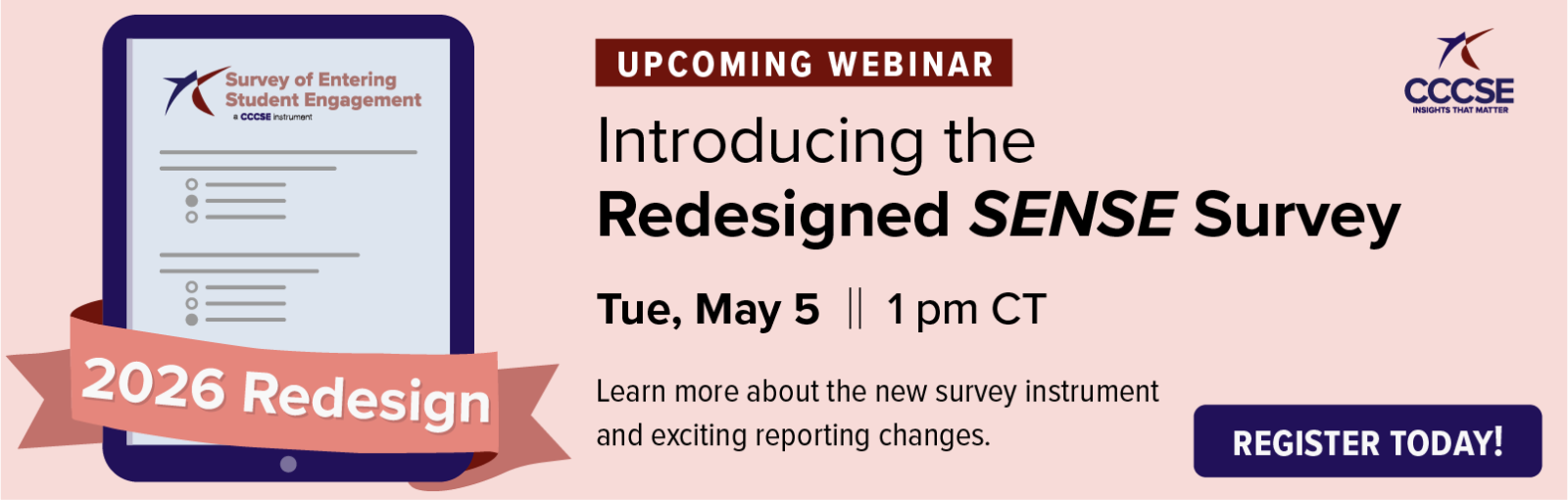 Webinar promo: Join us on May 5, 2026 at 1 pm CT to learn more about the redesigned SENSE instrument.