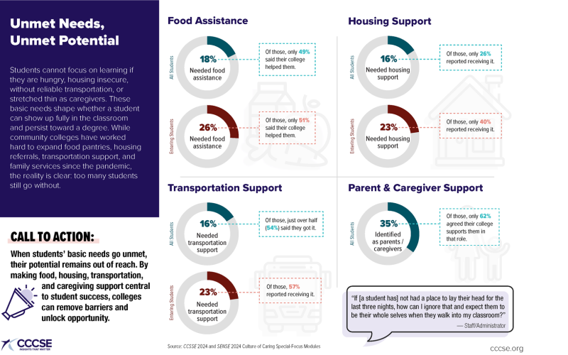 Infographic of CCSSE Data on Basic Needs