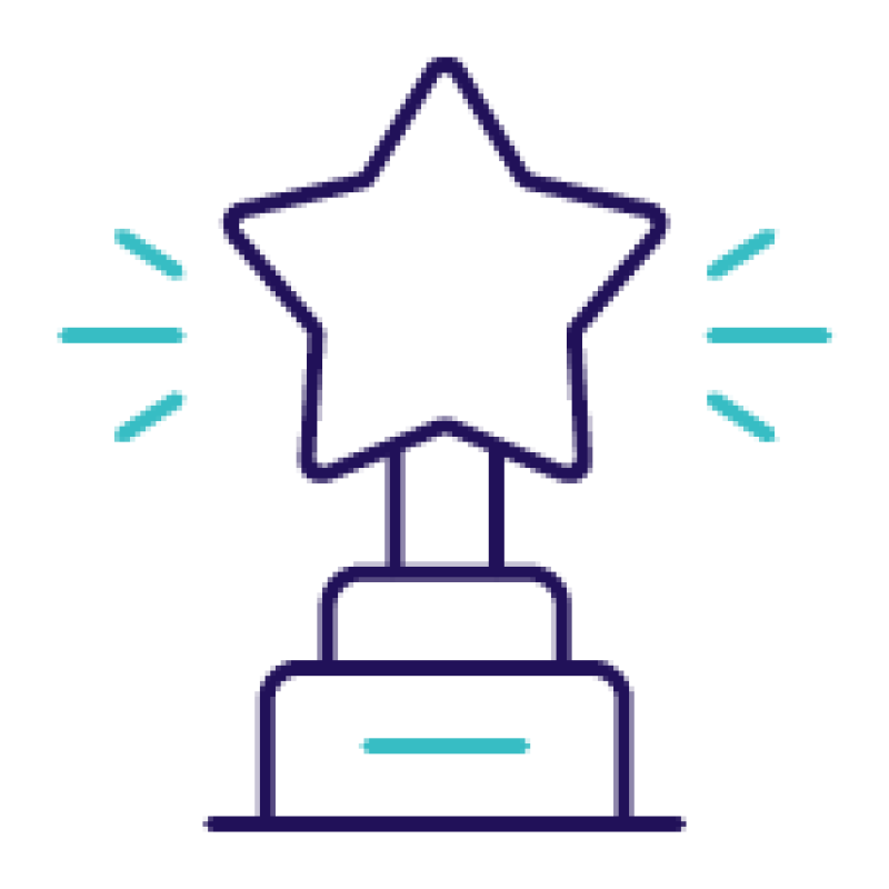 icon of a trophy with a star on top