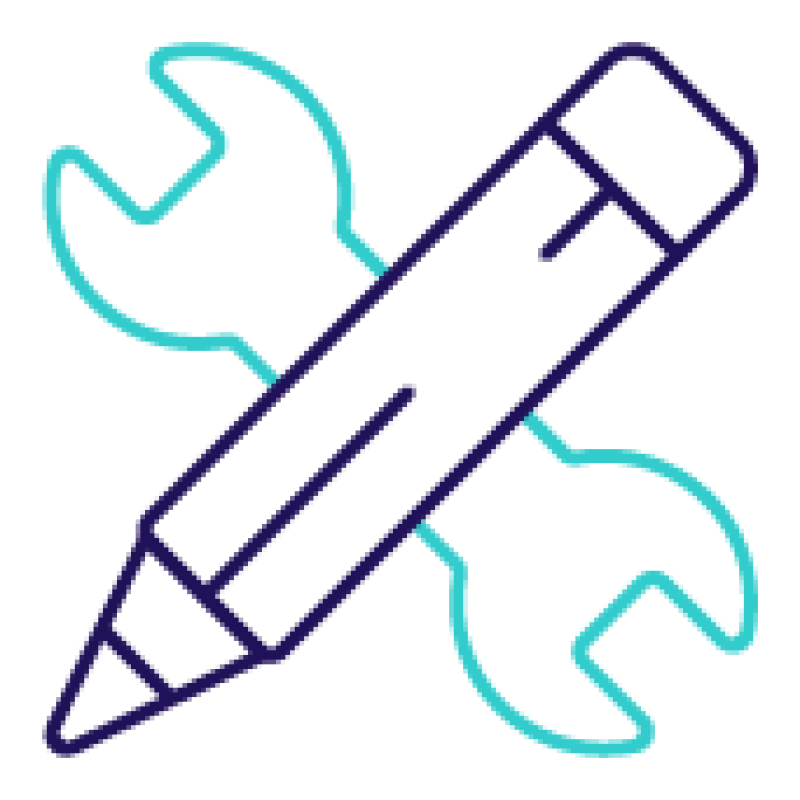 icon of a wrench and a pencil crossing each other