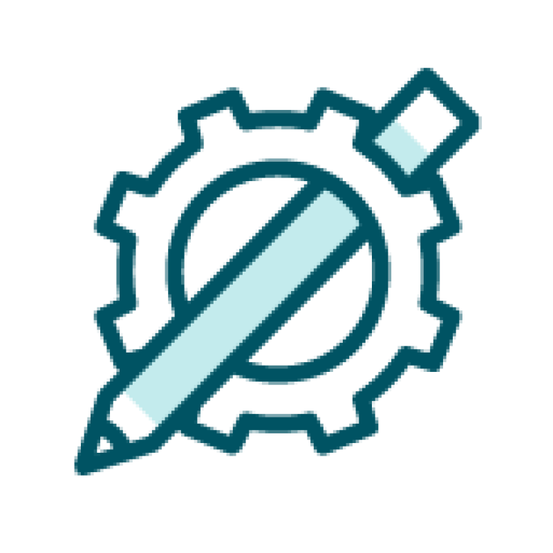 icon of a pencil and a cog